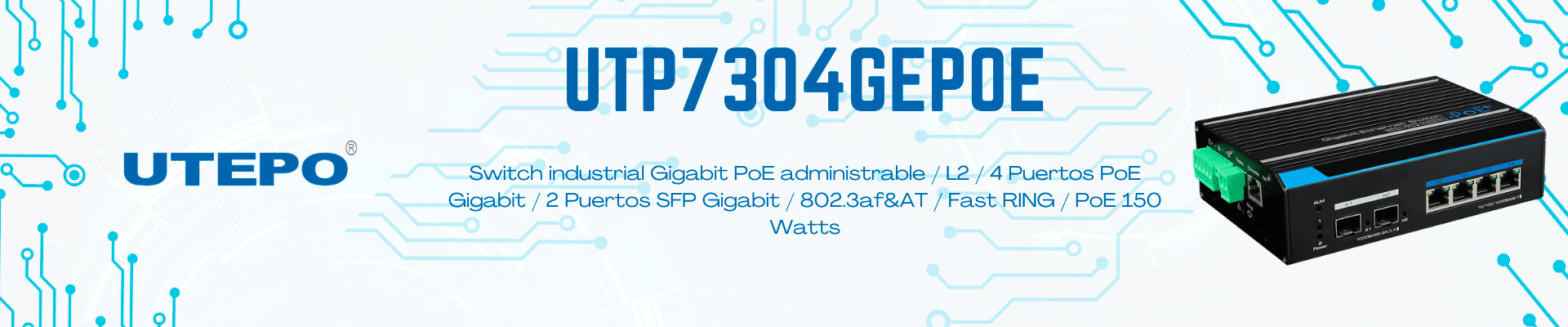 UTEPO UTP7204GE-HPOE - Switch Gigabit industrial high PoE