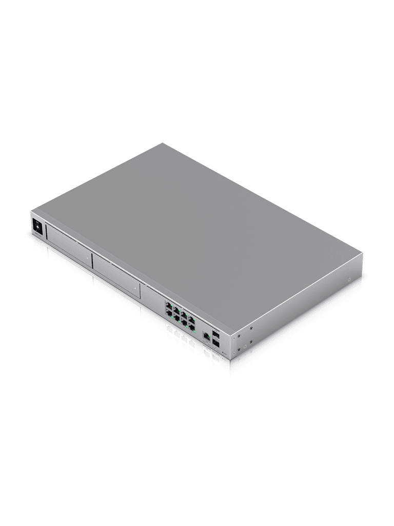 UniFi Dream Machine/ 1 Puerto WAN 2.5G RJ45 y 1 Puerto WAN 10G SFP+/ 8 puertos LAN RJ45 GE/ 1 LAN 10G SFP+/ Administración de mas de 200 Dispositivos UniFi/ Soporta hasta 5Gbps de ruteo IPS/ Almacenamiento redundante para NVR — UniFi — Controladores - vista 3