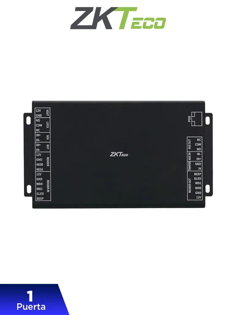 ZKTECO DE10 - Unidad de Control de acceso para controlar 1 puerta por medio de PoE / Compatible con panel InbioPCC800 / NEWZK1 - Kidde