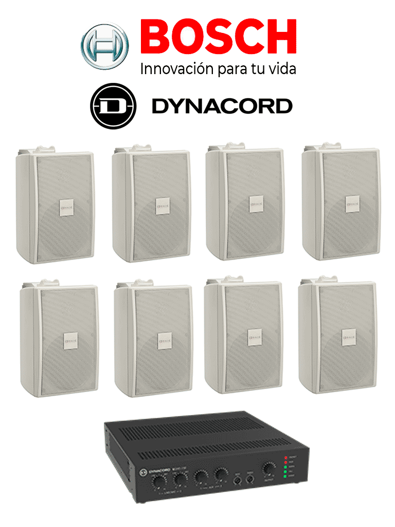 BOSCH M_KITU2408UC30W - Kit de Audio / Amplificador 240W / 8 Bocinas 30W Blancas