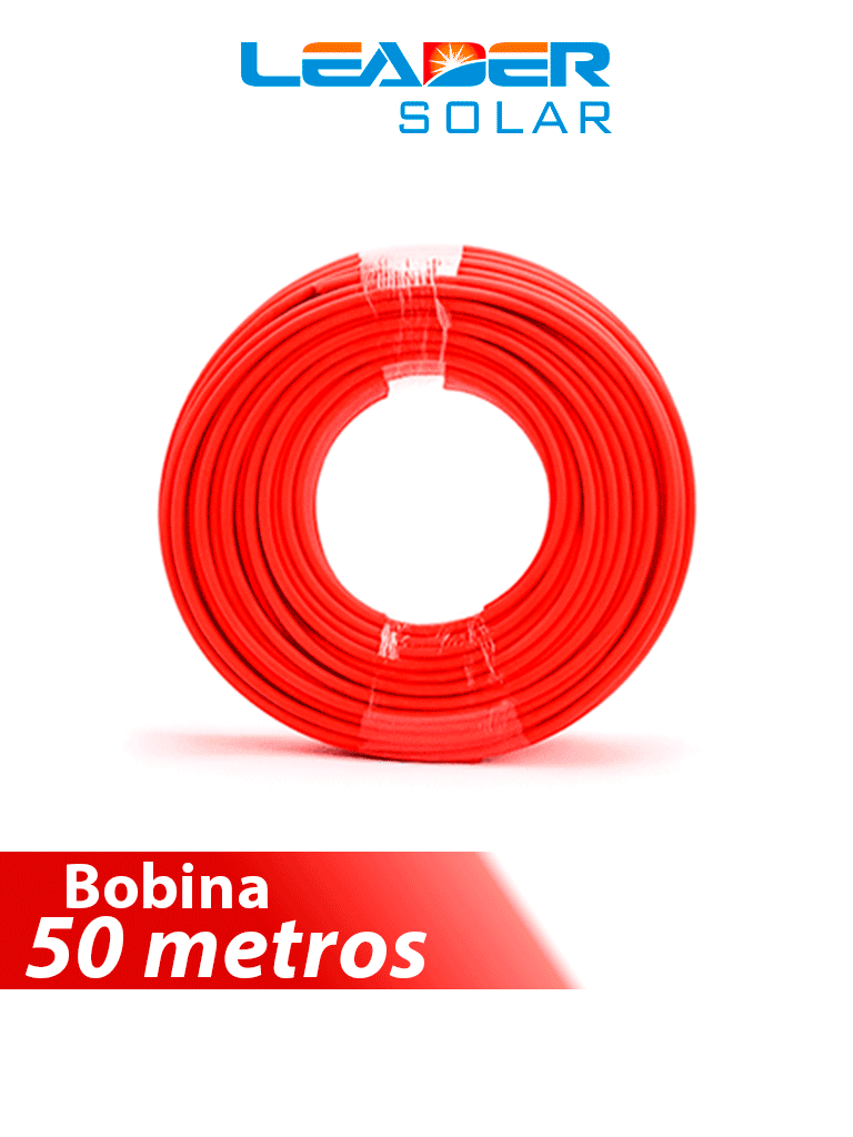 LEADER Cable Fotovoltaico UL 4703 - Carrete 100 metros lineales color negro / Calibre 8AWG XLPO / Cubierta libre de halógenos cero propagación de llam...