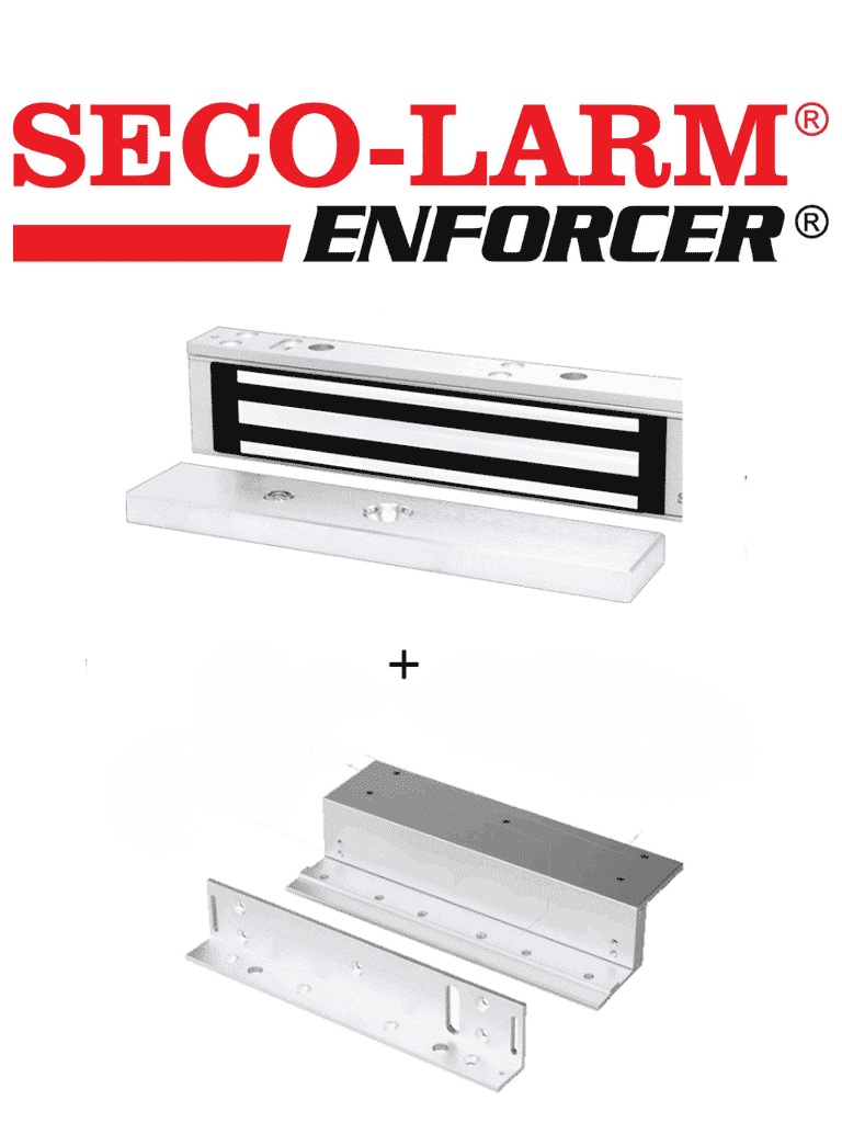 Seco-Larm E941SA600 - Electroiman de 600Lb  + Soporte en "Z" y en "L"