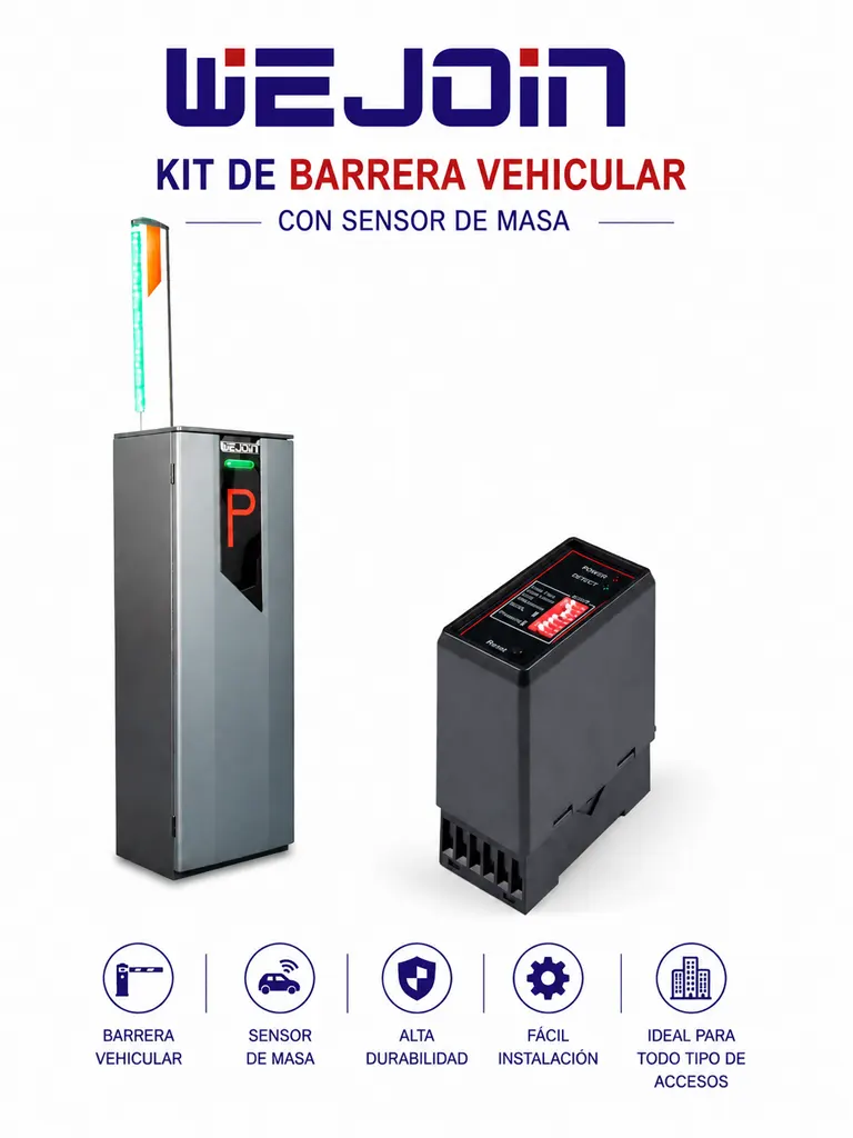 WEJOIN WJNSBG101HL34LEDDG102 - Kit de Barrera Vehicular de 4 Metros con Led Modelo WJNSBG101HL34LED con Sensor de Masa Gratis - Código: WJNSBG101-HL34LED + WJDG102 | Compra en Guadalajara