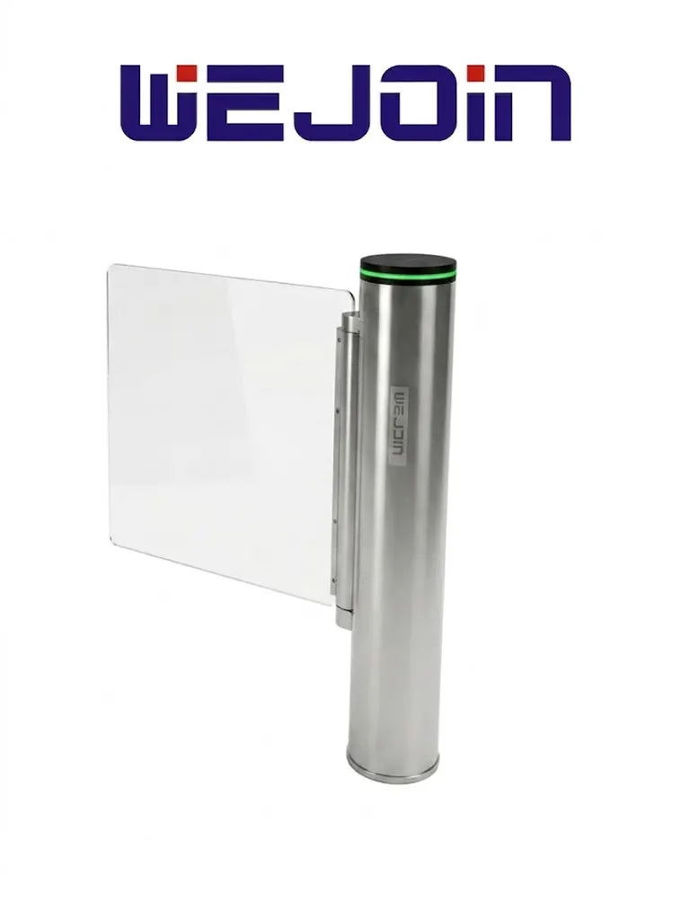 WEJOIN WJTBH301BL - Puerta de Cortesia Abatible Bidireccional, Para Alto Flujo, 3 Millones de Ciclos, 25 - 35 Aperturas por Minuto Aleta de Acrílico, Compatible con Cualquier Control de Acceso