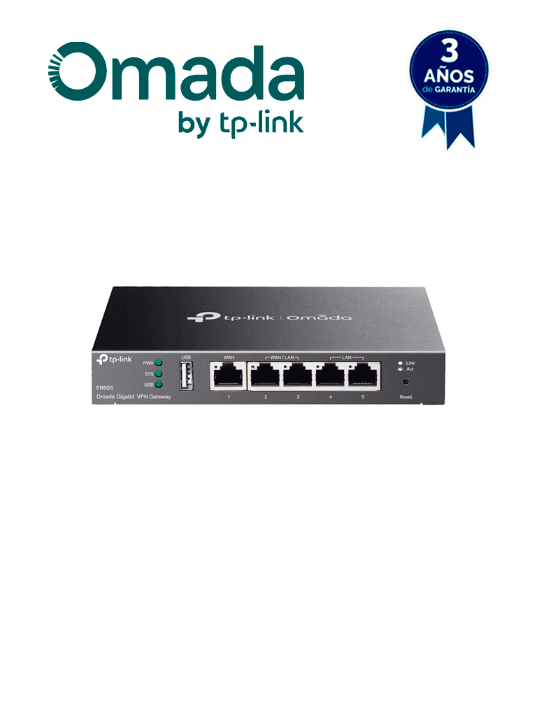 TP-LINK ER605 - Router Omada VPN SDN Multi-WAN Gigabit con 1 puerto WAN Gigabit,