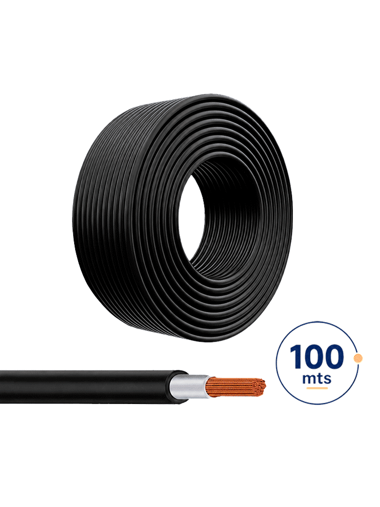 Cable Fotovoltaico carrete 100 metros lineales color Negro 6mm2 / 100 Cobre / Calibre 10AWG / UL 4703/ Cubierta libre de halógenos cero propagación de llama / 2000 VDC - Código: CKC10A-N100 | Compra en Guadalajara