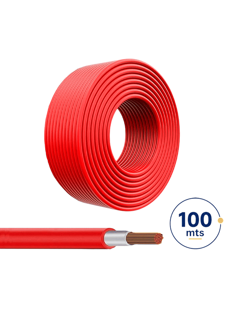 Cable Fotovoltaico carrete 100 metros lineales color Rojo 6mm2 / 100 Cobre / Calibre 10AWG / UL 4703/ Cubierta libre de halógenos cero propagación de llama / 2000 VDC - Código: CKC10A-R100 | Compra en Guadalajara