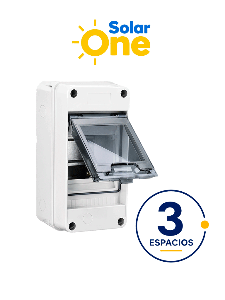 Centros de carga riel DIN Reforzado IP65 / 3 espacios / Uso Exterior protección 