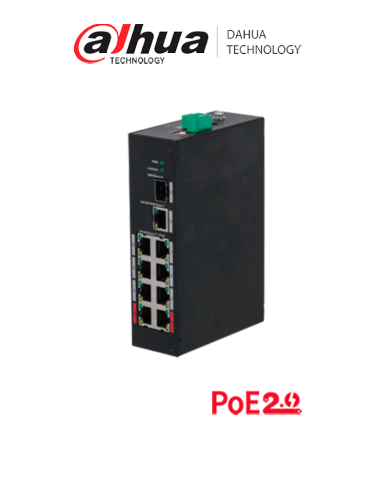 DAHUA PFS3110-8ET-96 - Switch PoE de 10 Puertos/ 8 Puertos PoE/ 1 Puerto SFP de 