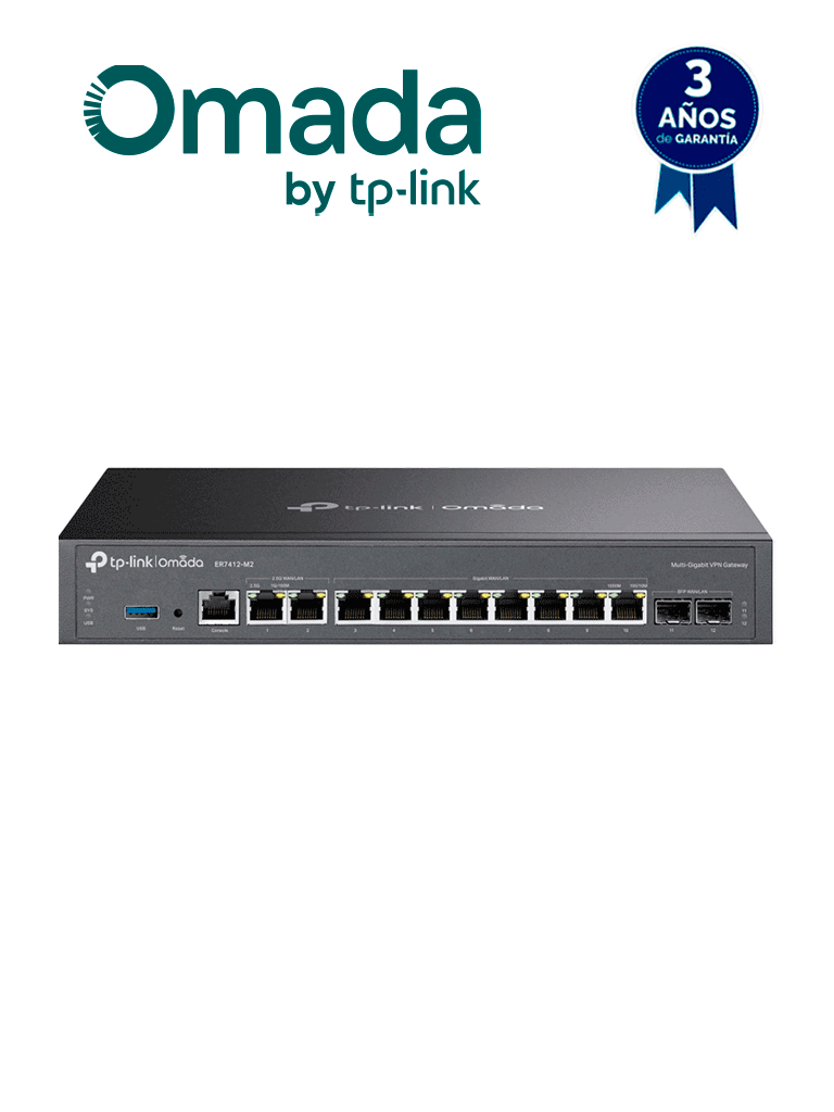 TP-LINK ER7412-M2  - Router VPN Omada Multi-Gigabit , 2 puertos WAN/LAN a 2.5G ,