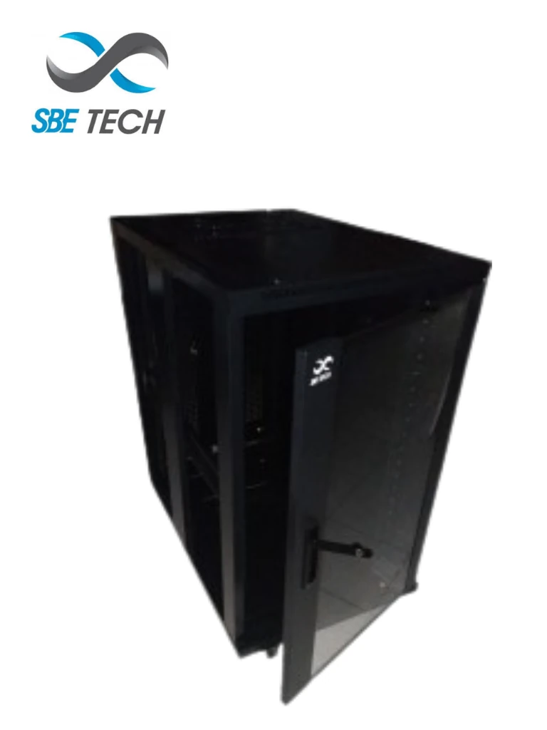 SBE TECH  SBE-GNL20URPNL - Gabinete de piso de 20UR de alto con puerta de cristal / Profundidad de 1 metro