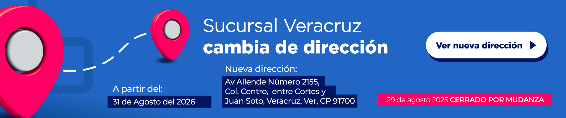 Nueva dirección Suc. Veracruz
