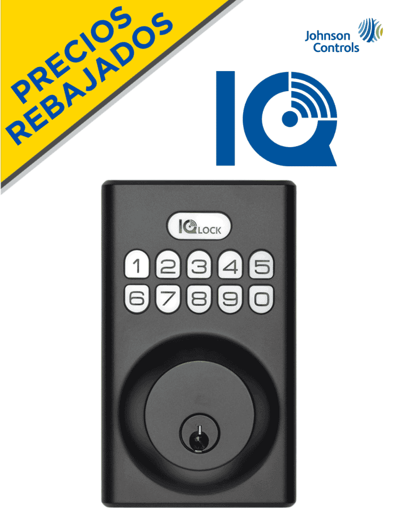 IQ (QOLSYS) IQDLK-PGK-MB Cerradura con botón pulsador - Cerradura Inteligente PowerG, color negro mate ( Matted Black )