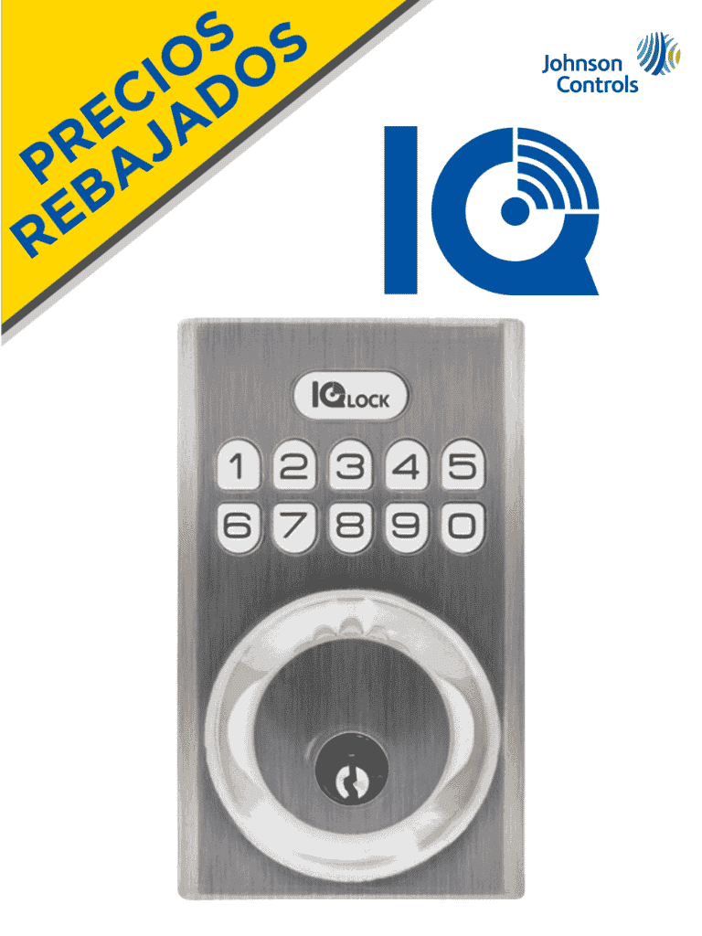 IQ (QOLSYS) IQDLK-PGK-SN Cerradura con botón pulsador - Cerradura Inteligente PowerG, color Níquel Satinado (Satin Nickel)