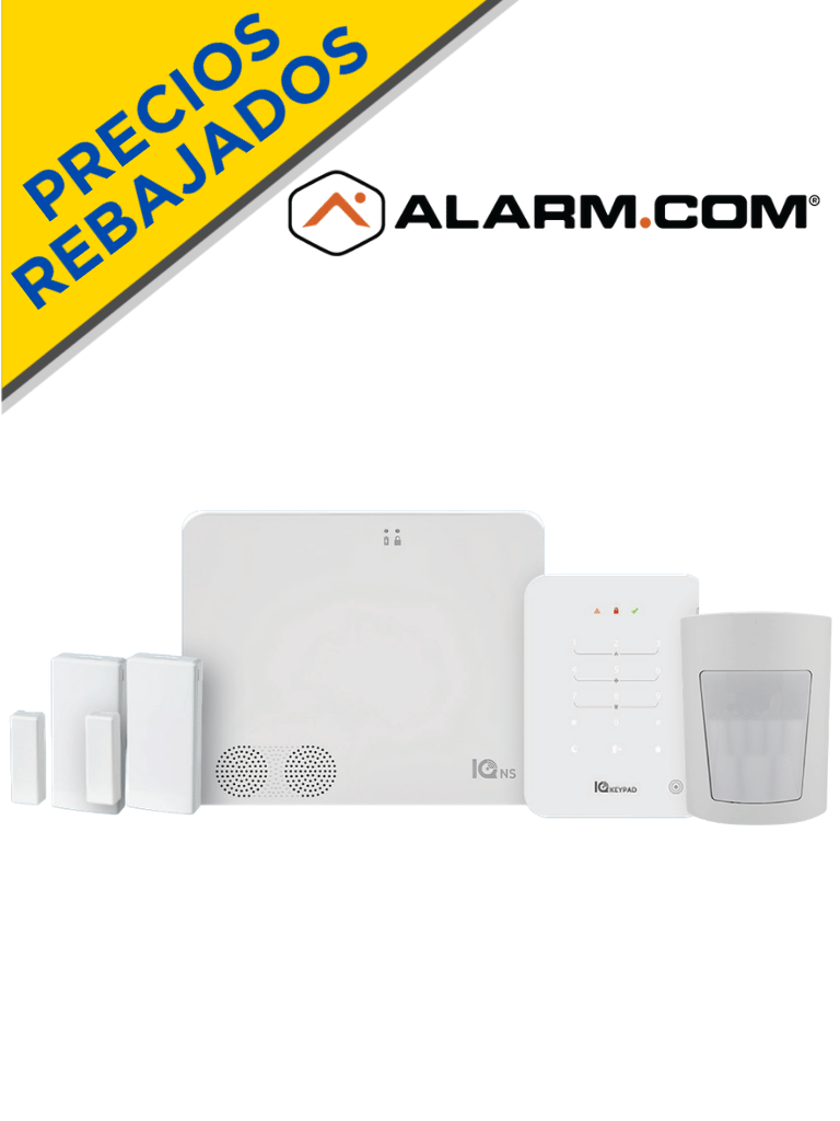 IQ NS KEYPAD PACK - Paquete que contiene Sistema de Alarma IQ NS ALARM.COM autocontenido sin pantalla, Power G 915 Mhz  1 sensor PIR inalámbrico PGP9914,  2 sensores magnéticos inalámbricos PG9303  y 1 KEYPAD #IQmania #DSCmania