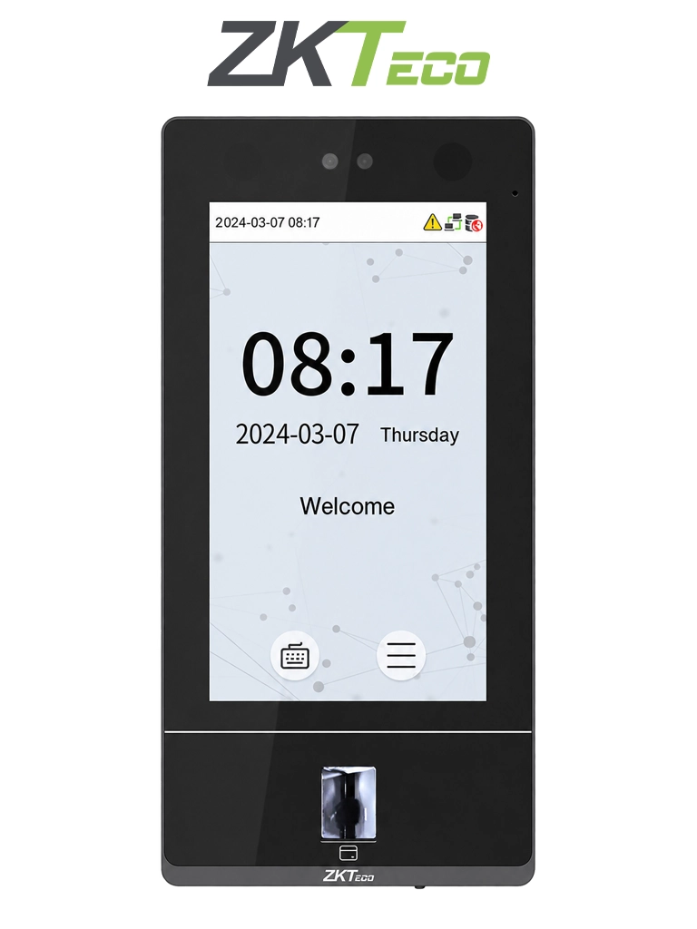 ZKTECO SenseFace 7A - Control de Acceso y Asistencia para Exterior con Pantalla Táctil de 7", 10,000 Rostros, 10,000 Huellas, 50,000 Tarjetas ID de 125 kHz, TCP/IP, IP65 y Videoportero compatible con ZKBio Zlink #1XZK2