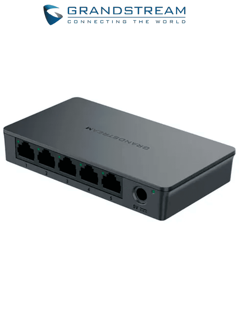 Switch No Administrable 5 Puertos Gigabit Ethernet/ Diseño Compacto/ Capacidad de 10Gbps de Switching/ Montaje en Pared o Uso de Escritorio/ Indicadores LED Por Puerto/ Carcasa de Plástico — GRANDSTREAM — Switches - vista 2