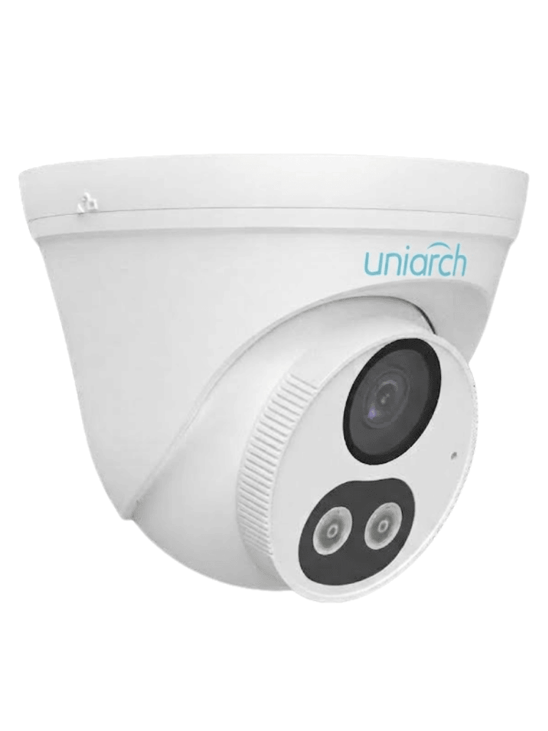 CÁMARA ANALÓGICA TURRET / 2MP / AHD/TVI/CVI/CVBS / LENTE 2.8mm F1.6 / MICRÓFONO-INTEGRADO / IR 40M / LUZ-BLANCA 40M / DUAL-LIGHT COLOR 24/7 / DWDR / IP67 / METALICA / 3-AXIS — UNIVIEW — Domo - vista 2