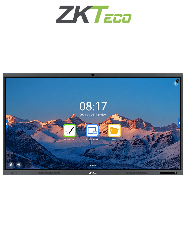 ZKTECO SC02-I365A - Pantalla Digital Interactiva de 65 pulgadas con 4K UHD Android 14 Cámara de 48 MP Matriz de 8 Micrófonos Wi-Fi 6 Bluetooth 5.0 NFC Hasta 50 Puntos Táctiles y Windows 11 Opcional con Módulo OPS - Código: SC02-I365A | Compra en Guadalajara