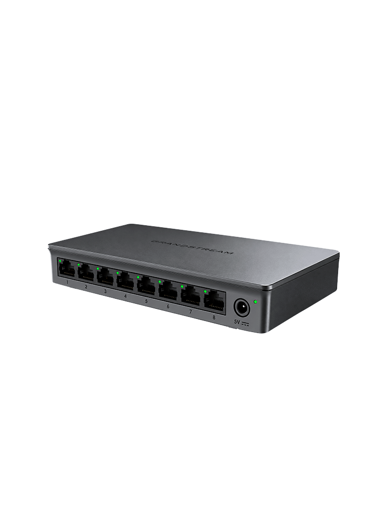 Switch No Administrable 8 Puertos Gigabit Ethernet/ Diseño Compacto, Capacidad de 10Gbps de Switching, Montaje en Pared o Uso de Escritorio, Indicadores LED Por Puerto, Carcasa de Plástico — GRANDSTREAM — Switches - vista 2