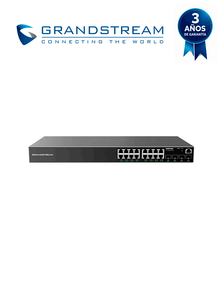 Switch Administrable Capa 2/ 16 Puertos Gigabit/ 4 Puertos Uplink SFP/ Compatible con Administración a través de GWN Cloud/ Conmutación de Hasta 40 Gbps — GRANDSTREAM — Switches