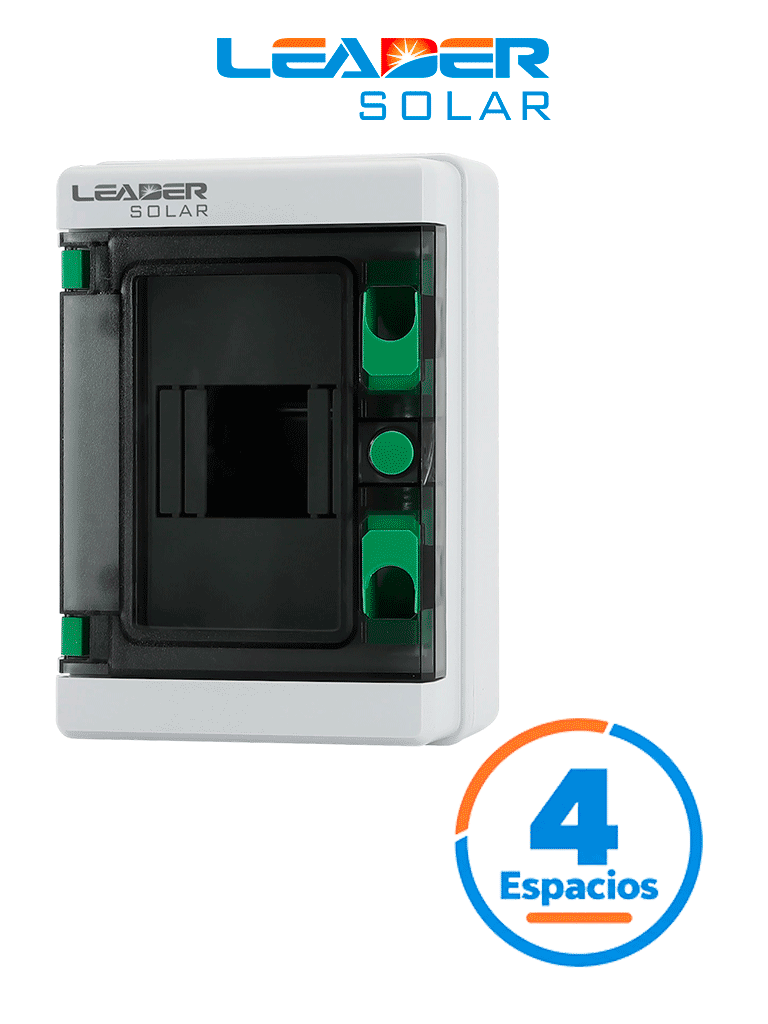 Caja de Distribución de 4 espacios IP65 / Uso Exterior protección UV / Ideal para Sistemas Eléctricos y Fotovoltaicos / Instalación flexible / Montaje riel din