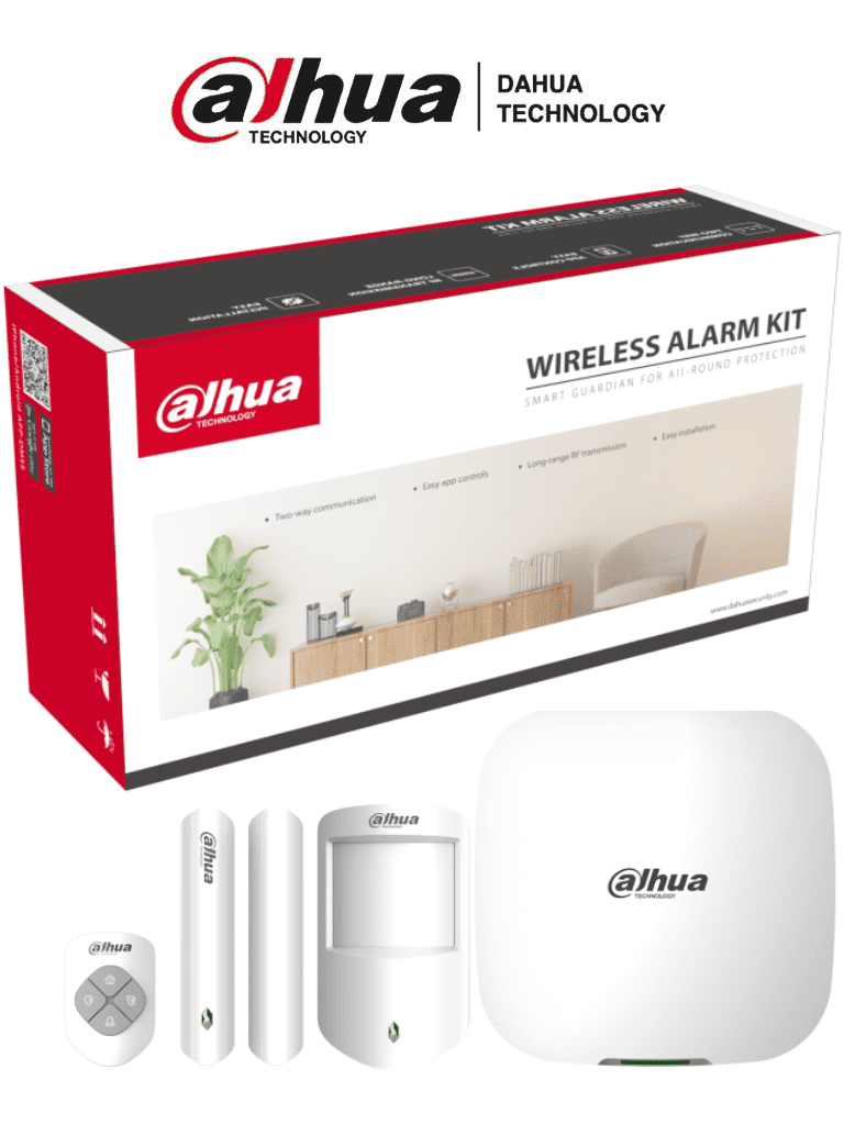 DAHUA DHI-ART-ARC3000H-03-W2 - Kit de Alarma Inalámbrico con Conexión Wifi y Ethernet / Monitoreo por APP / Incluye Panel WiFi Ethernet; Un Sensor de Movimiento; Un Contacto Magnético; Un Control Remoto/ #AlarmasDahua