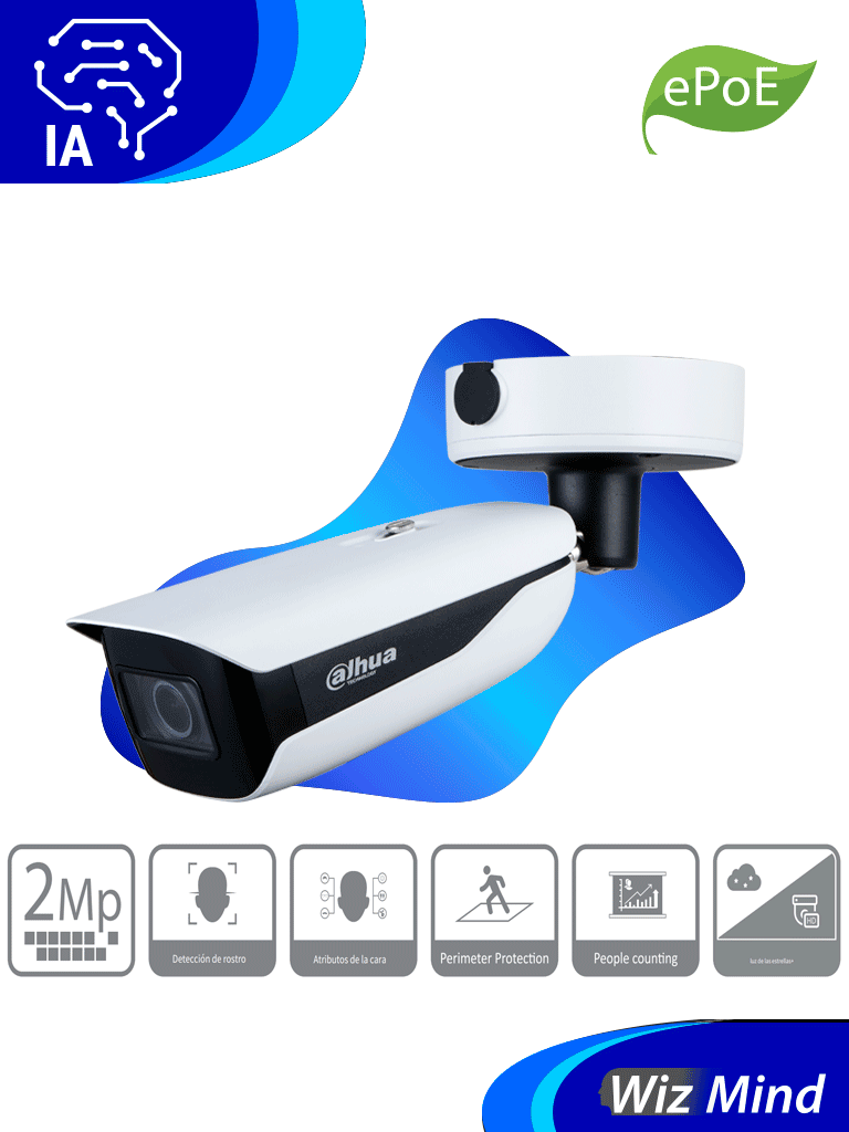 Cámara IP Bullet Resolución de 2 MP DAHUA DH-IPC-HFW5242HN-ZHE-MF